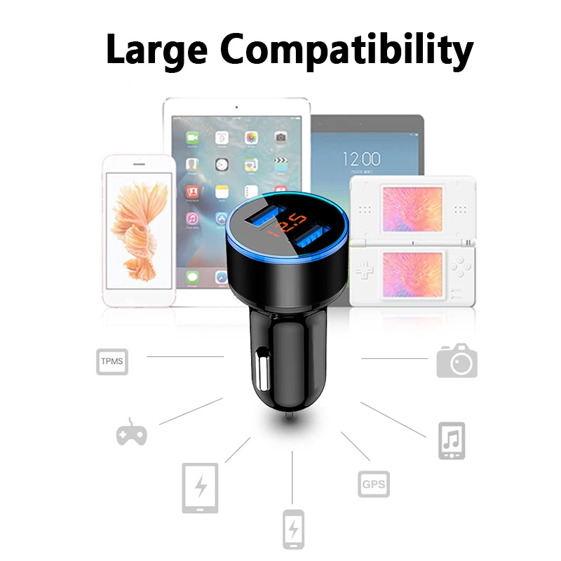 Автомобильное зарядное устройство с двумя USB портами 3 1 А 5 В|Адаптер питания| |