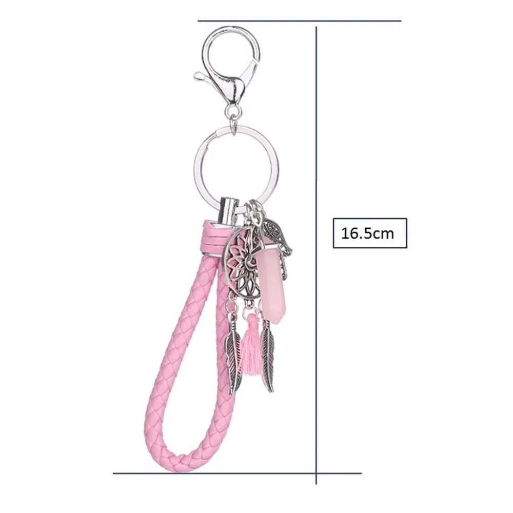 4 цвета кожа цепь натуральный камень опал брелок для женщин Ловец снов талисманы |