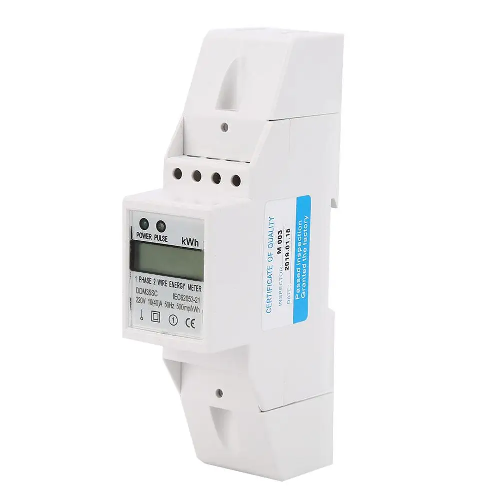 Счетчик энергии 220V 230V 50Hz 60Hz DDM35SC однофазный 2P LCD din рейка кВт/ч Ватт час счетчик