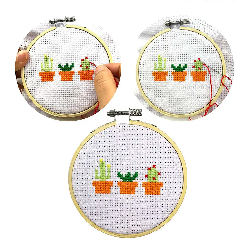 10 шт. круглые деревянные вышивальные обручи Set 5Pcs 4 дюйма и 5 6 дюймов регулируемые