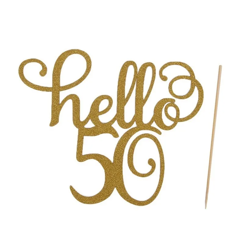 Золотые полые счастливый украшение для именинного торта 30/40/50/60 день рождения