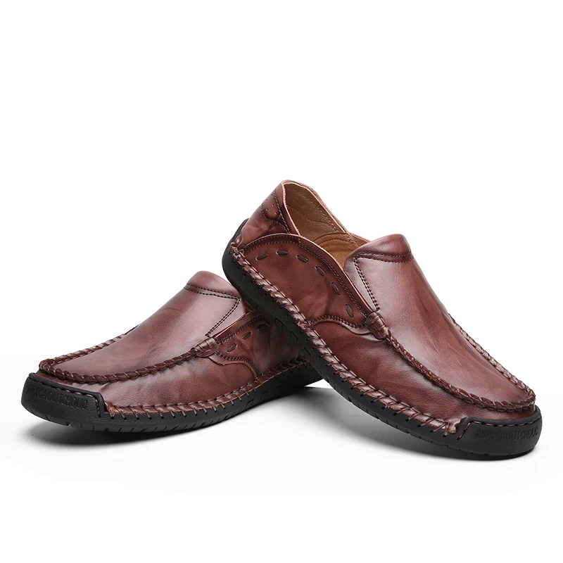 ALCUBIEREE Italian Handmade Loafers for Men Summer Breathable Moccasins Men's Slip on Flat Driving Shoes Adult Leather Sneakers | Обувь