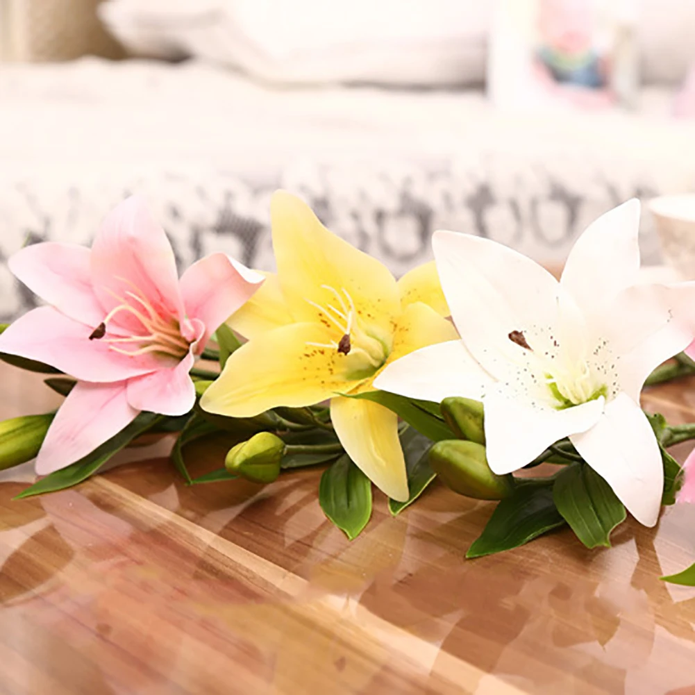 1 Pc 3 Heads Sweet Artificial Flower Fake Lily Floral Home Wedding Party Decor | Дом и сад