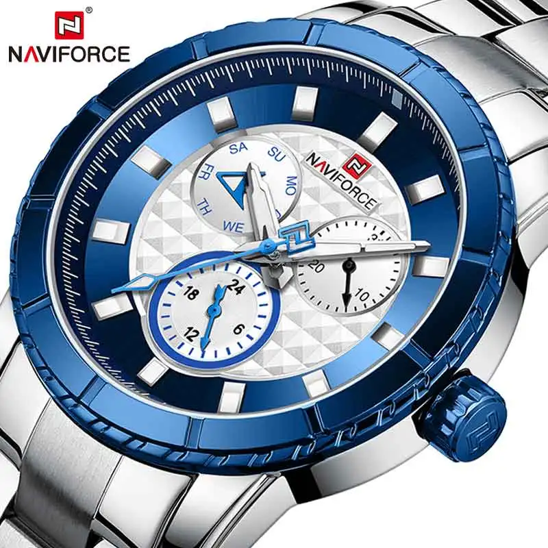 NAVIFORCE мужские creratical спортивные светящиеся часы указка водонепроницаемые