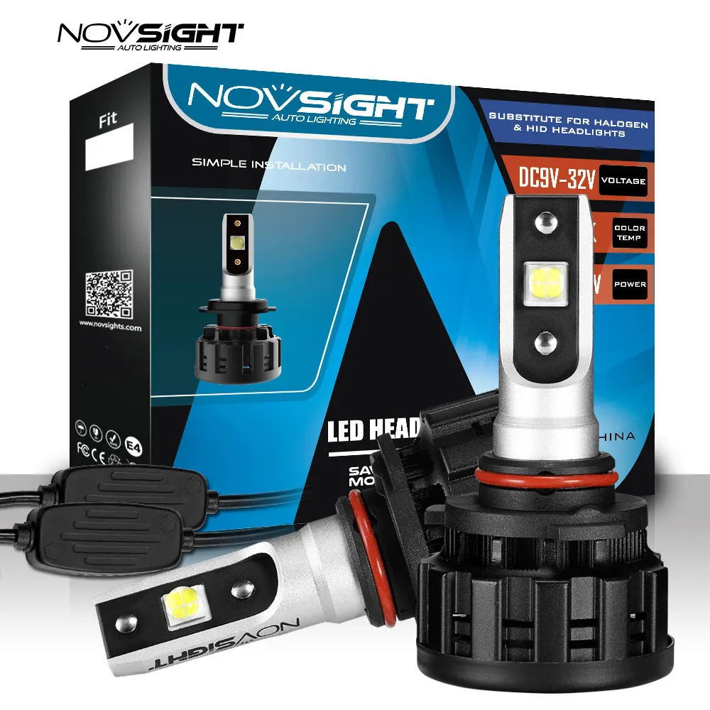 NOVSIGHT 2 шт. светодиодные лампы для автомобильных фар комплект H4 H7 фары H11 9005 HB3 9006 HB4