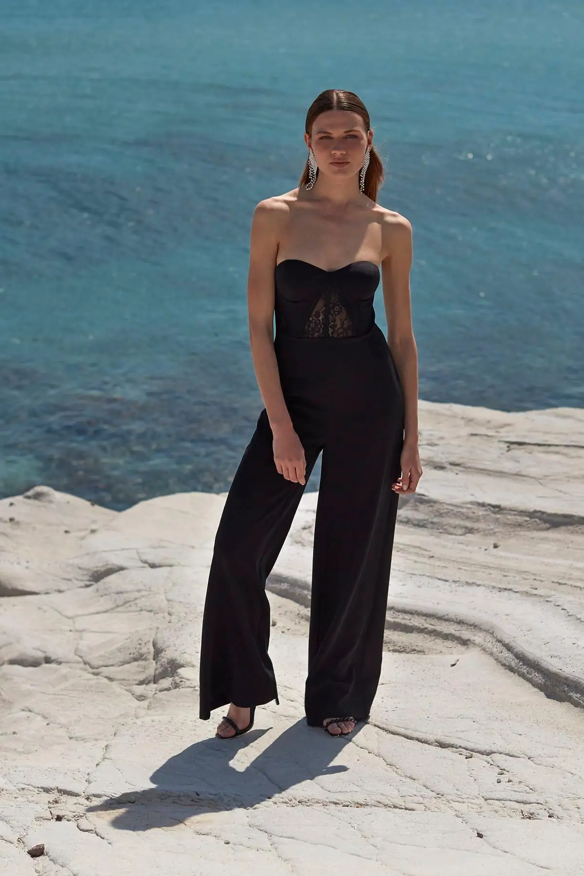 Trendyol черный прозрачный комбинезон TPRSS19UT0074| |