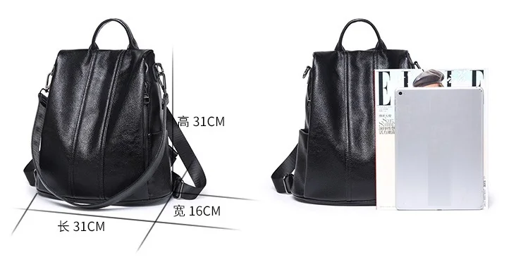 Рюкзак из натуральной кожи рюкзак Повседневная Женская дорожная сумка для