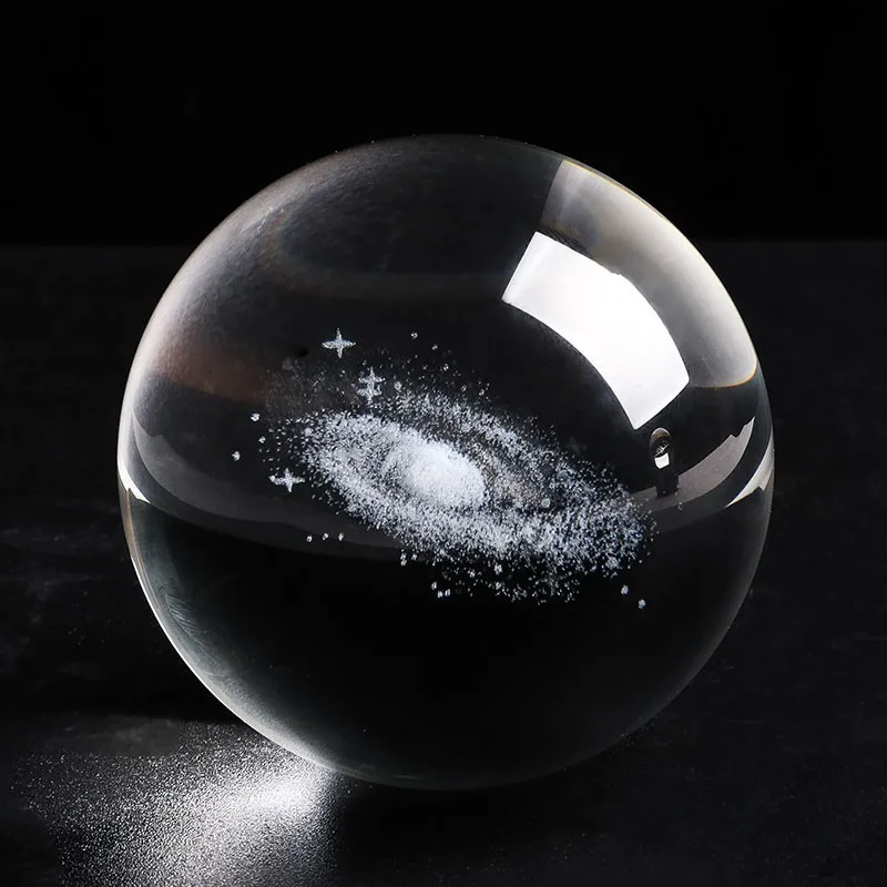 3d лазерная гравировка кристалл Галактическая миниатюрная скульптура шар