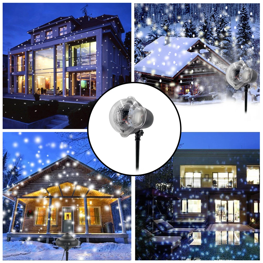 

LED Mini Night Light Snow Projector Lawn Greensward Light Waterproof Outdoor Party Snow Scene Stage Garden Light Remote Control