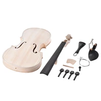 diy 44 full size violin kit natural solid wood acoustic fiddle with eq spruce top maple back neck fingerboard tailpiece
