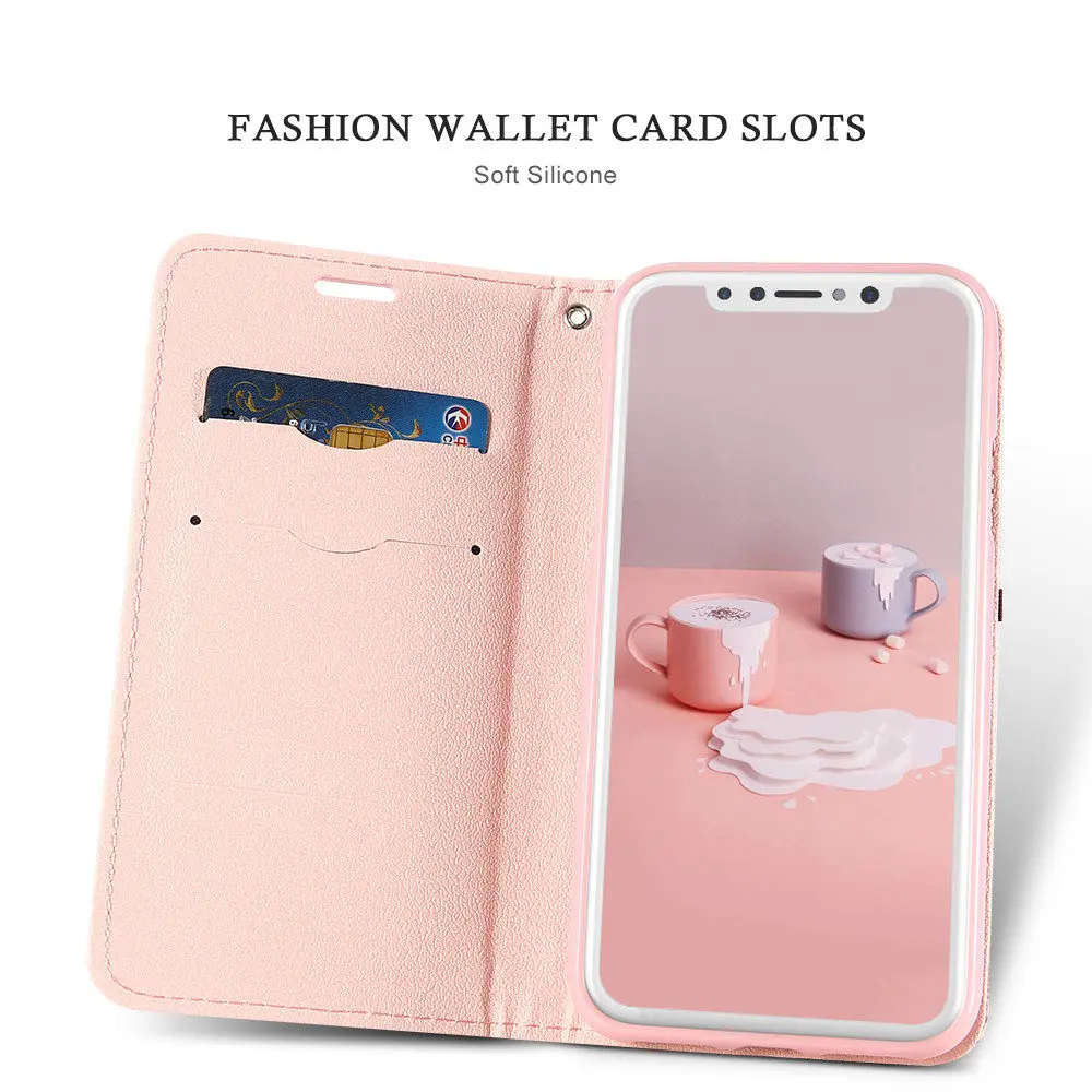 Кожаный флип кейс KISSCASE чехол кошелек с подставкой для iPhone X 6 S 5s SE Plus 7 8
