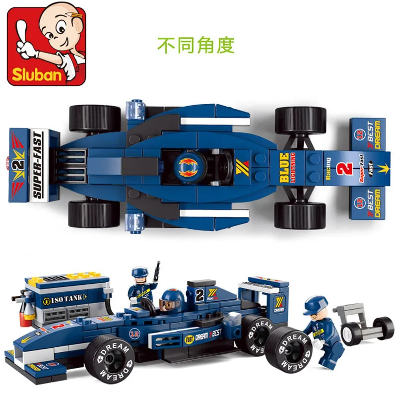 Lu сборные игруши 0351 формуле F1 синий свет гоночных спортивных автомобилей для