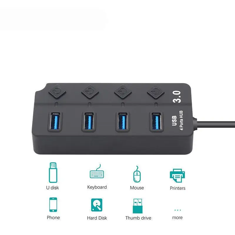 BEESCLOVER 4/7 порт USB 3 0 концентратор 5 Гбит/с Высокая скорость включения/выключения AC