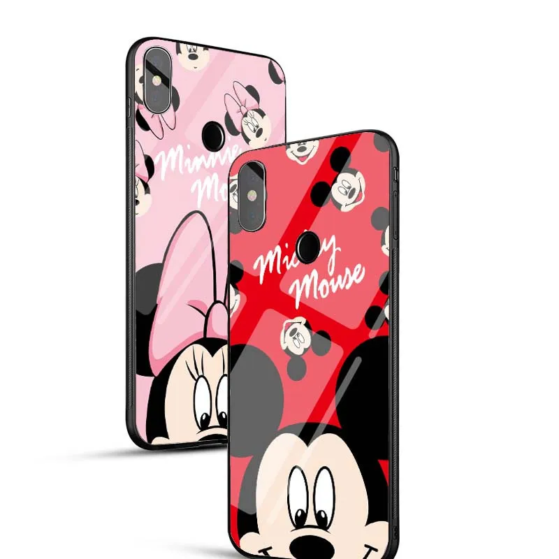 Cute Painted Tempered Glass Case For Xiaomi Mi 8 SE Lite 5X A1 6X A2 6 5S Plus Mix 2S 3 Max 2 Cases Soft TPU Edge Cover |