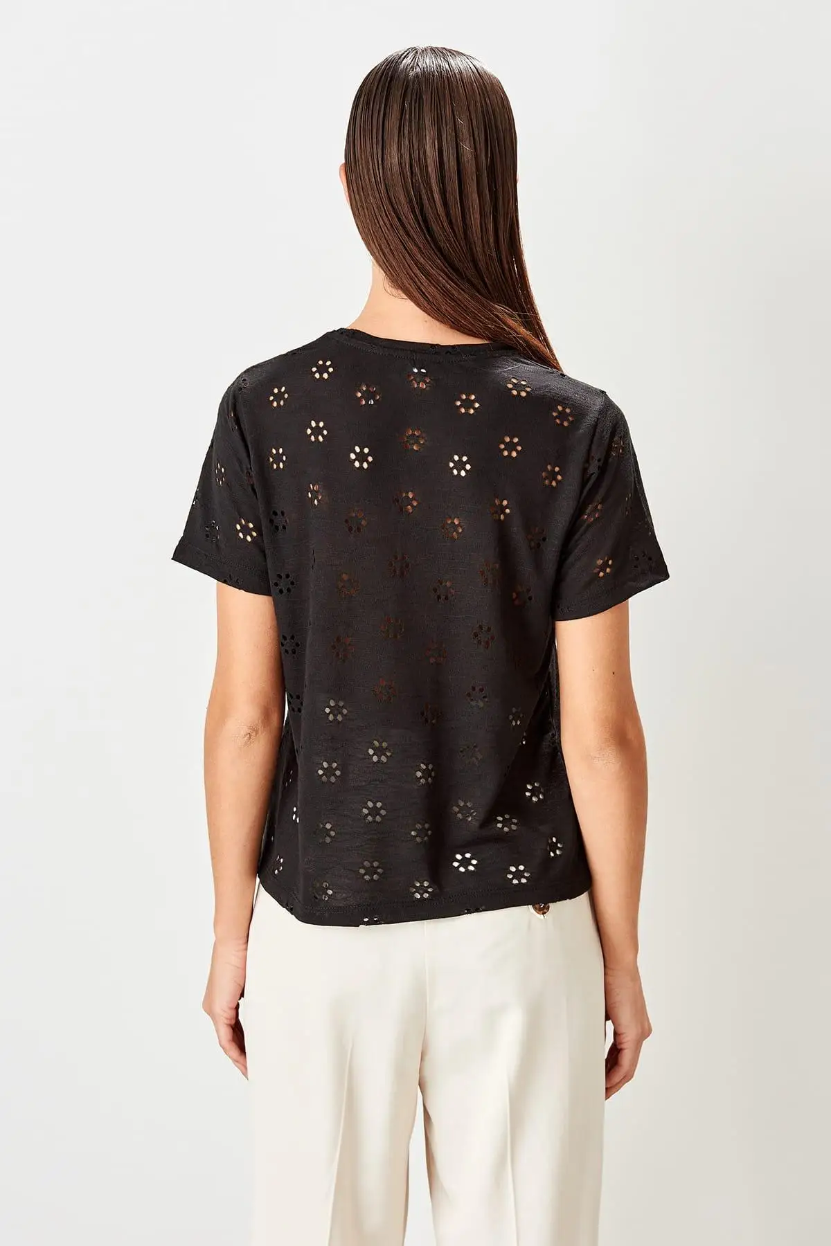 Trendyol черная трикотажная блузка TWOSS19OS0124|Блузки| |