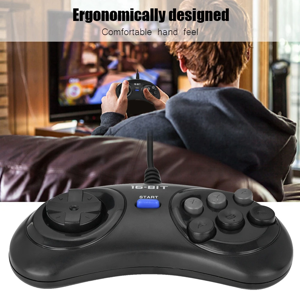 Wired Game Controller Gamepad Joypad Console Handle for Sega 16bit New | Электроника