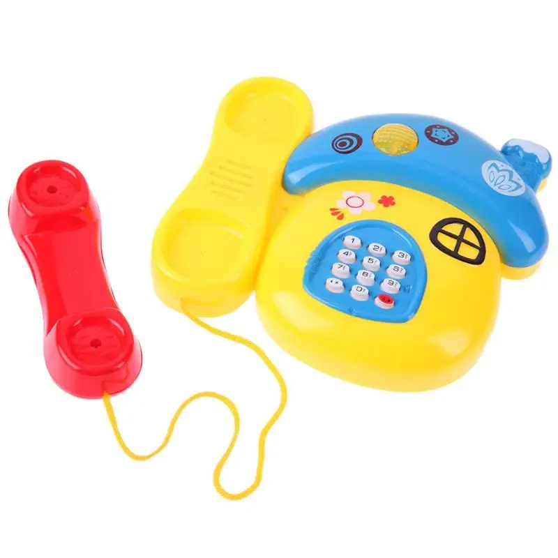 Electronic Toy Phone Kids Educational Learning Toys Mushroom Plastic Telephone Toy Kids Early Education Gift with Music Light