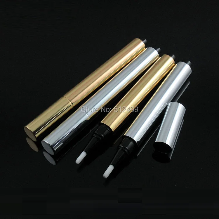 

10/30/50/100pcs 3ml Empty Makeup DIY Press the pen Tooth whitener empty bottle gold silver aluminum lip gloss tube
