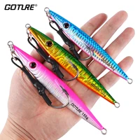 goture metal spoon fishing lure wobblers vertical lead jigs bait 80g100g150g with assist hook for sea big game lure fishing