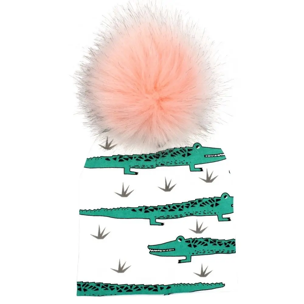 2018 Brand New Infant Newborn Cartoon Kids Baby Unisex Warm Winter Knit Beanie Real Fur Pom Bobble Hat Furry Ball Cap Gift 6M-3T | Детская