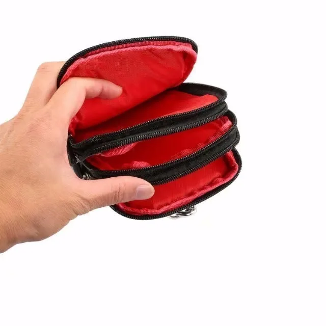 Чехол с 4 карманами на застежке-липучке поясным ремнем молнии чехол для телефона