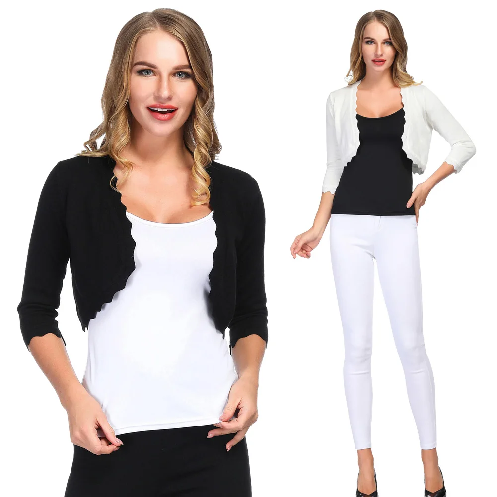 Женское пальто Comfy с рукавом 3/4 темно-синие топы открытая строчка спереди