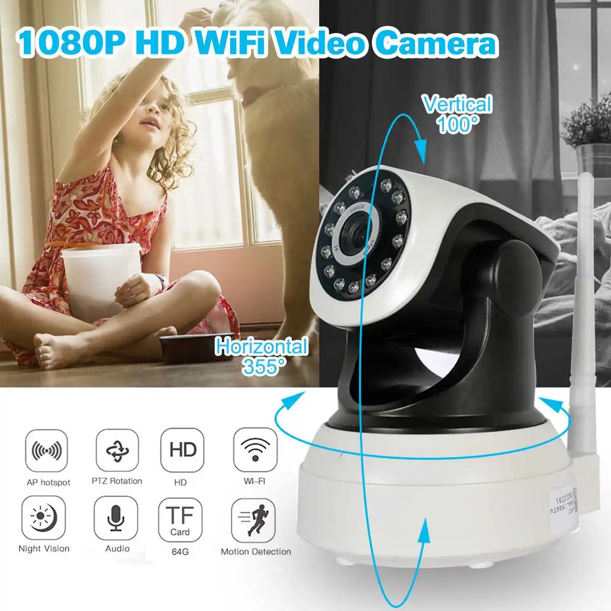 Беспроводная ip камера 1080P 720P HD умная wifi Домашняя безопасность видеонаблюдение CCTV