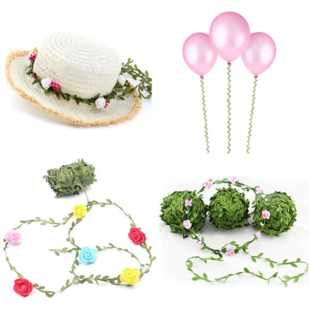 20m Artificial Wicker Leaf Vine DIY Wedding Garland Wreath Fake Greenery Decor | Дом и сад