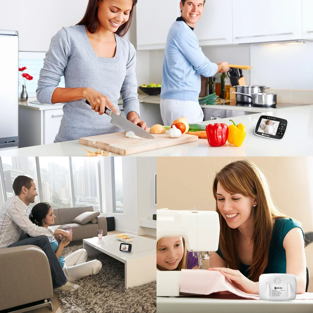COOKJOY SM35RX регулируемый угол обзора детский монитор с большим ЖК экраном