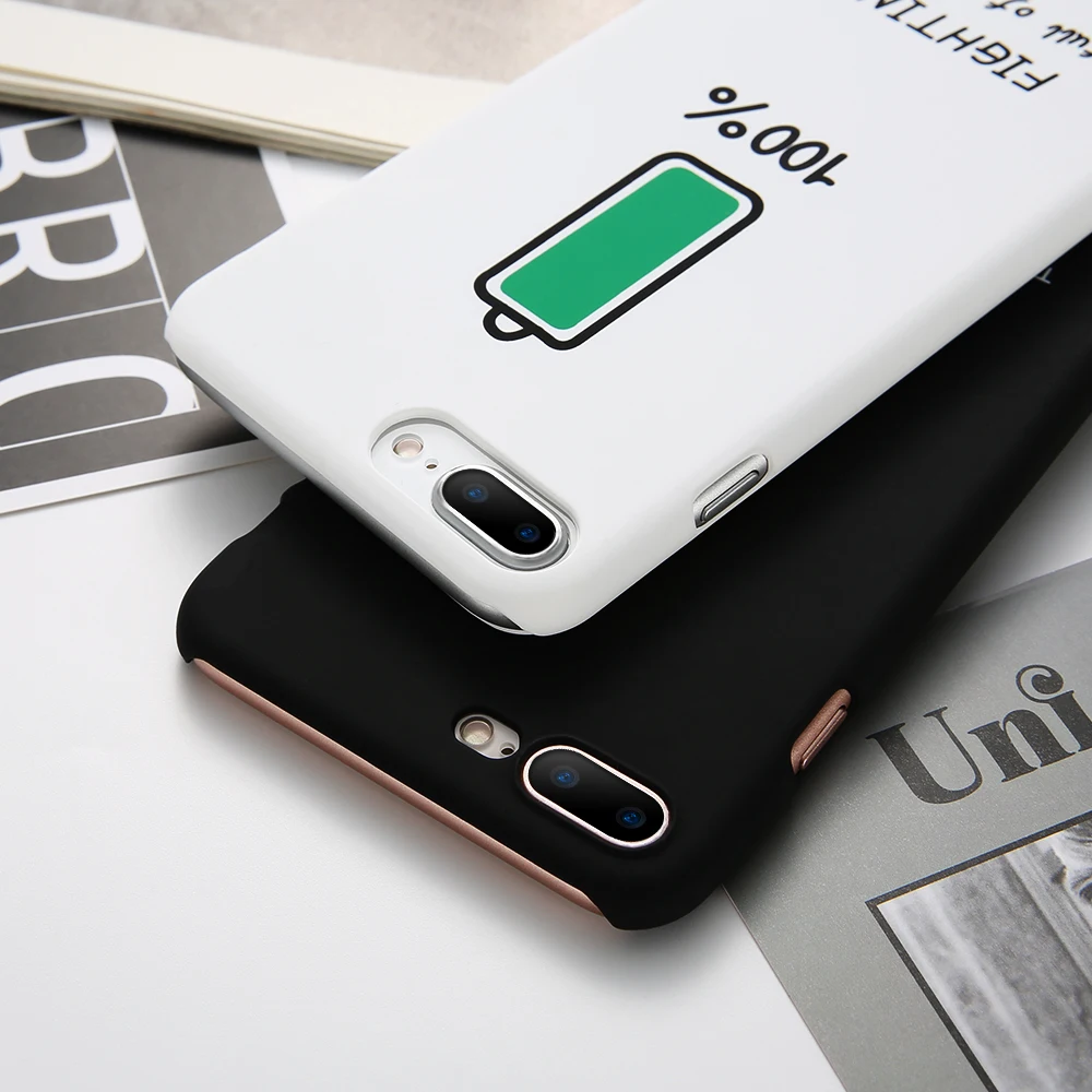 KISSCASE матовая пара чехол для телефона iPhone 8 Plus X Чехол модная батарея Жесткий PC 6 S