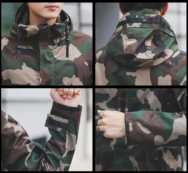 Новое поступление 2019 камуфляжная куртка с капюшоном Мужская модная повседневная