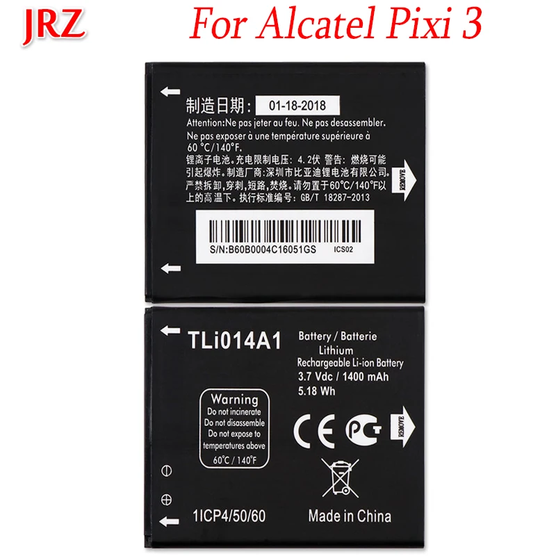 Аккумулятор TLi014A1 1400 мАч для Alcatel Pixi 3 4 5 дюйма 4027 4027A 4027D 4027X 4010 4010D 4012 4030 4030D 4030A 5020