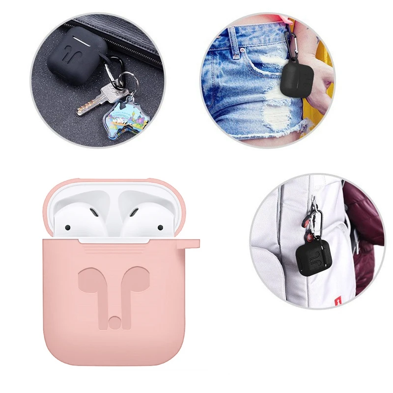 Для Apple аксессуары для airpods силиконовый чехол + ремень против потери держатель