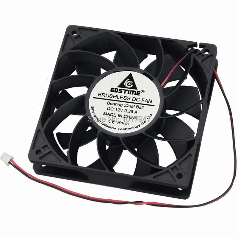 Gdstime высокое давление ветра 120 мм 12025 DC 12V 2Pin двойной шариковый подшипник 120x120x25 12 см