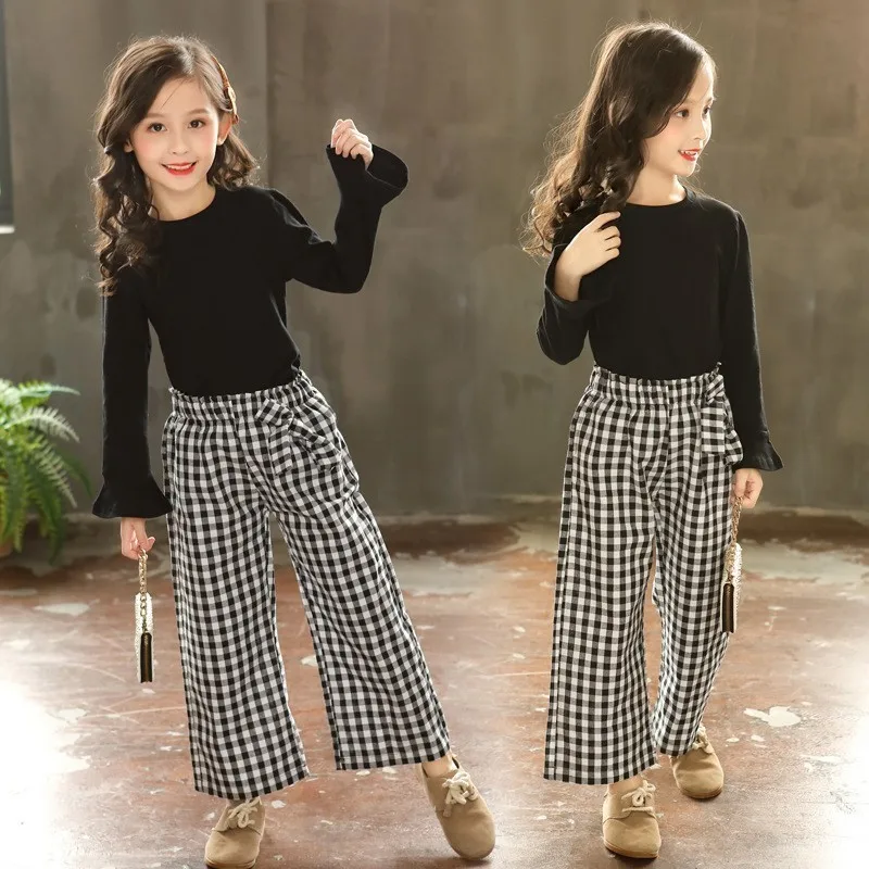 Детская одежда для подростков комплекты одежды детей весенне-Осенние футболки с