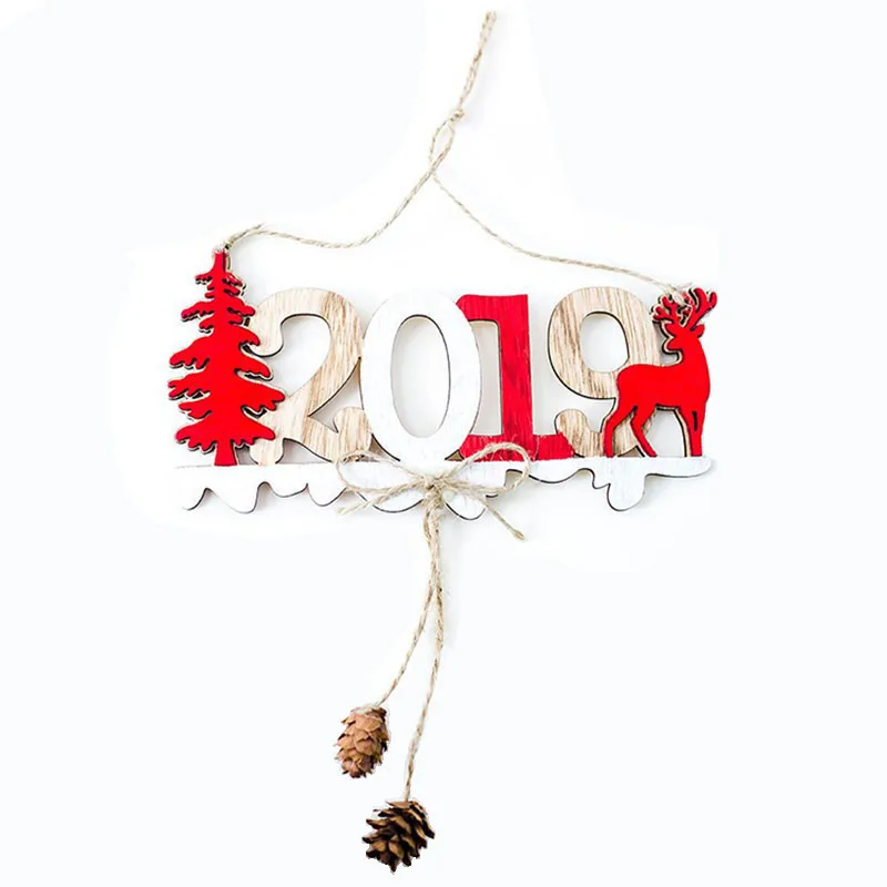 New Wooden Christmas Tree Letter Pendants Xmas Hanging Decorations Year Party Pendant Decor Supplies | Дом и сад