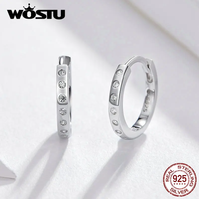 Женский простой зажим для ушей WOSTU модные подлинные серьги из стерлингового