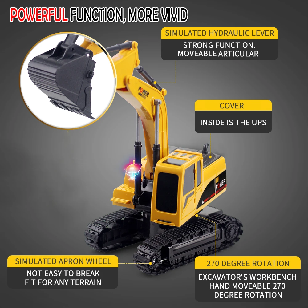 1/24 RC экскаватор автомобиль строительный трактор металлическая Лопата детская