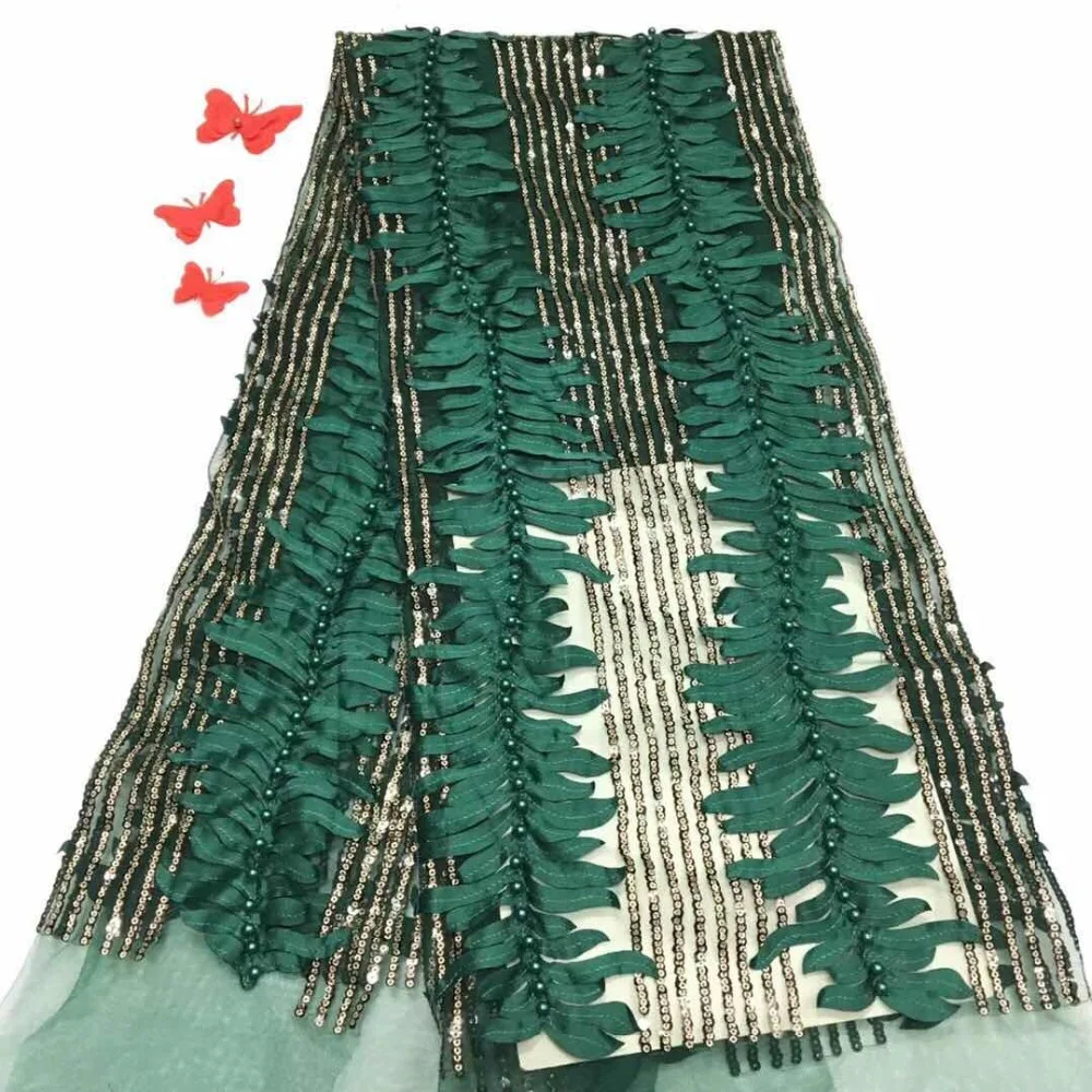 

2019 High quality embroidery beaded African sequins lace fabric sequence Nigerian french tulle guipure lace fabrics black bridal