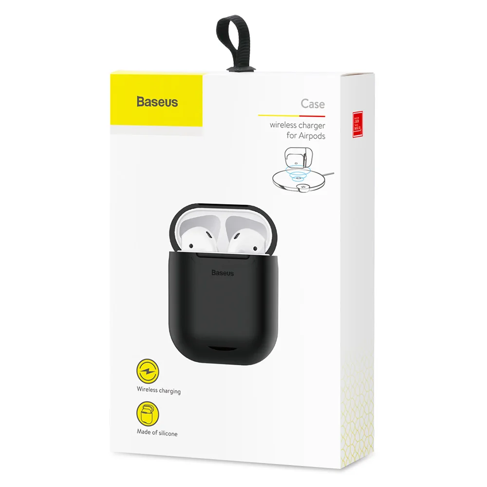 Baseus беспроводной зарядный чехол для Airpods антидетонационный силиконовый защитный