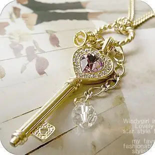 Llave Venta Ретро мэр воротник Нуэво cristal clave Cadena для женщин regalo calidad|Ожерелья с