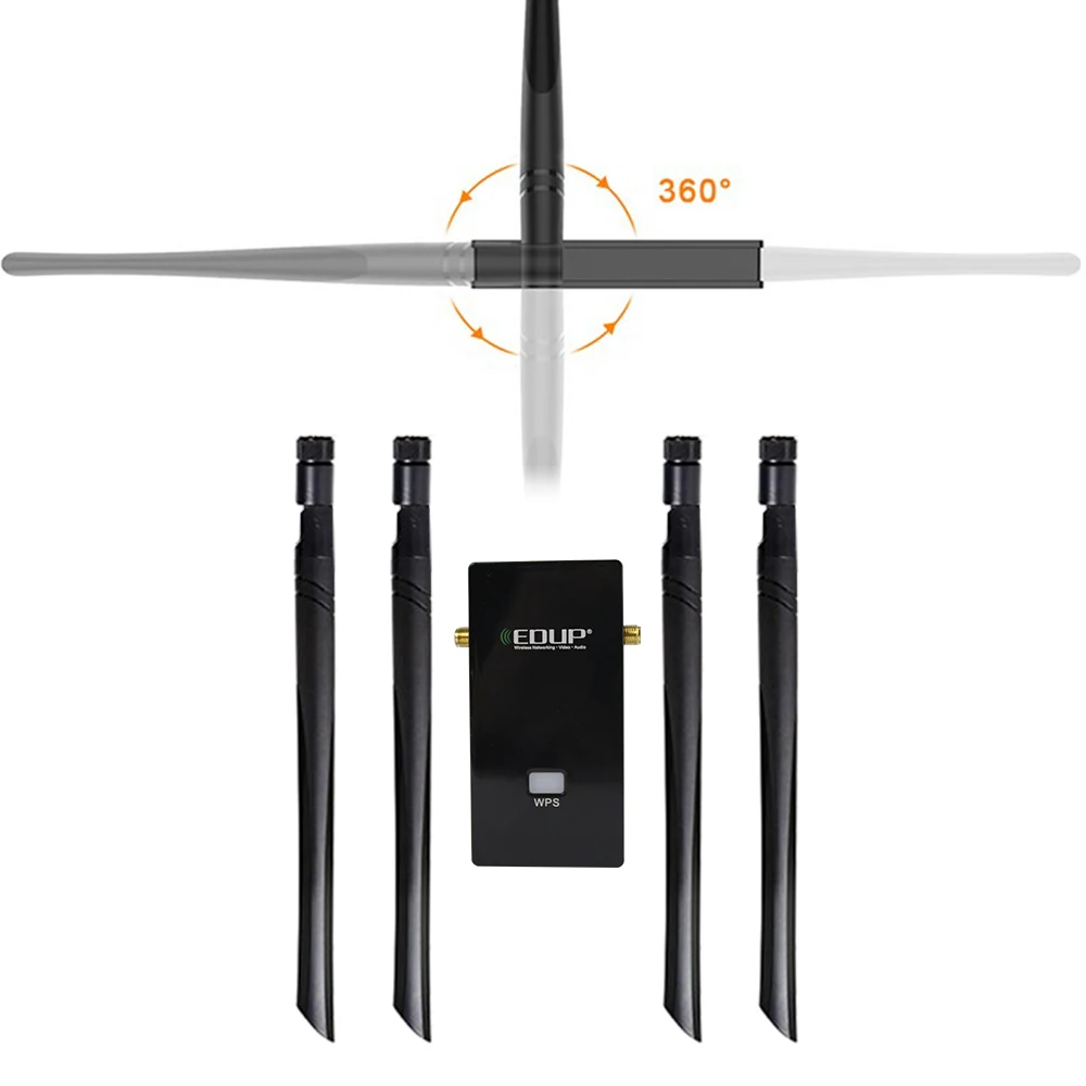 EDUP USB3.0 двухдиапазонный USB сетевой адаптер 2,4/5 ГГц 802.11ac 1900 Мбит/с USB беспроводной Wi-Fi адаптер 4* 6dBi WiFi ключ