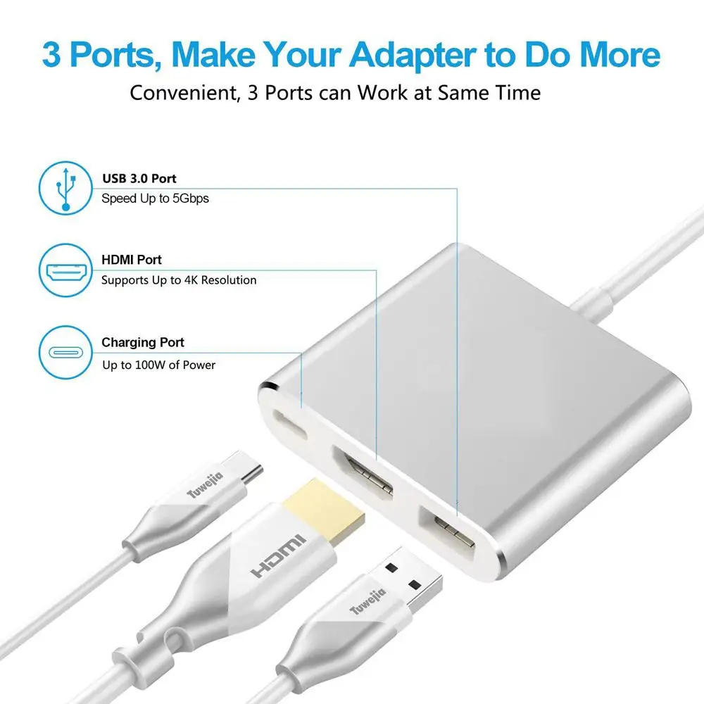 USB C HUB HDMI адаптер для Macbook Pro Type Hub Hdmi 4K 3 0 порт с быстрой доставкой | Электроника