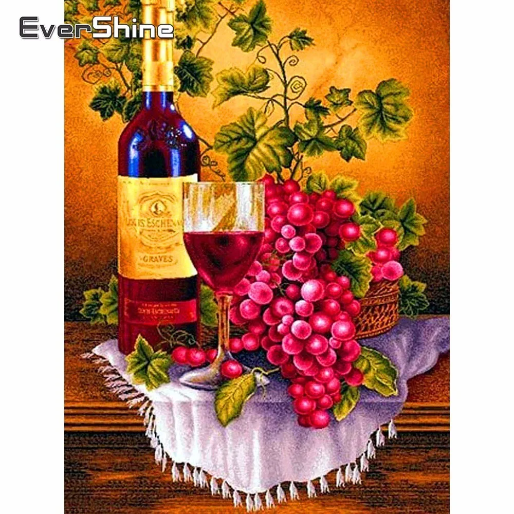 Фото Evershine 5D Алмазная мозаика распродажа красное вино вышивка крестиком алмазная