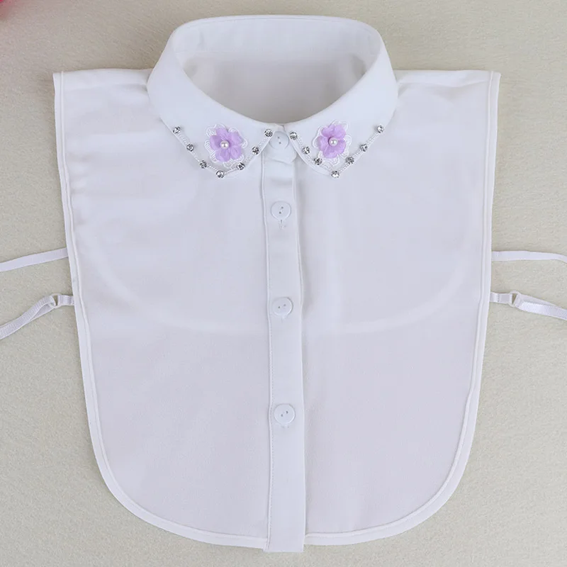 Новая рубашка Dickie изысканный фиолетовый цветочный ноготь ложный воротник белая