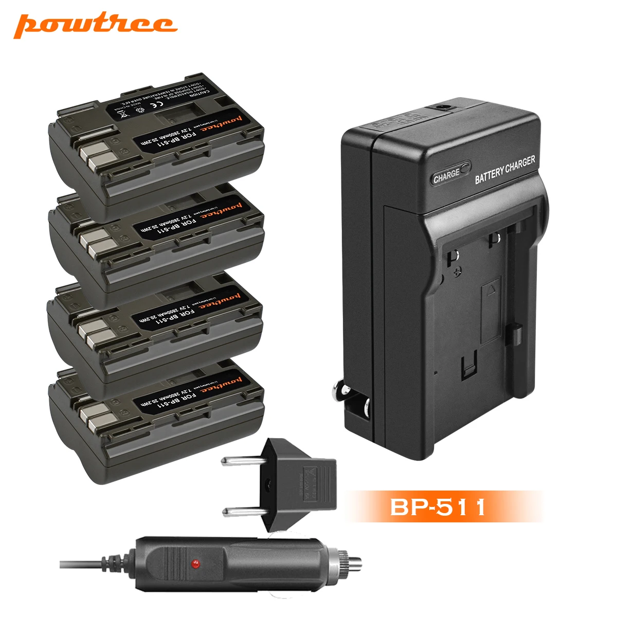 Powtree 2800 мАч BP 511 BP511 511A батарея + зарядное устройство для Canon G6 G5 G3 G2 G1 EOS 300D 50D 40D 30D 20D 5D