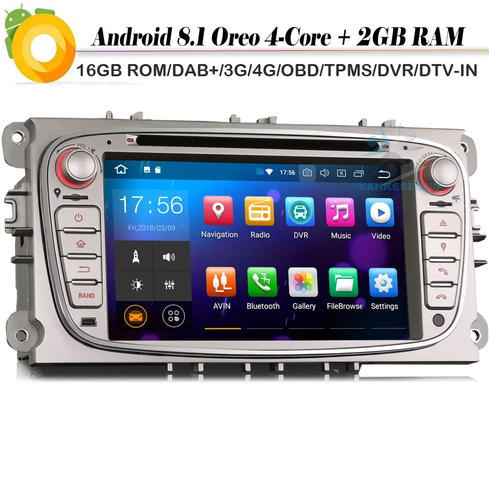 DAB + Quad Core Android 8 1 Авторадио СБ Navi WiFi 4G Автомобильное стерео радио CD OBD Автомобильный