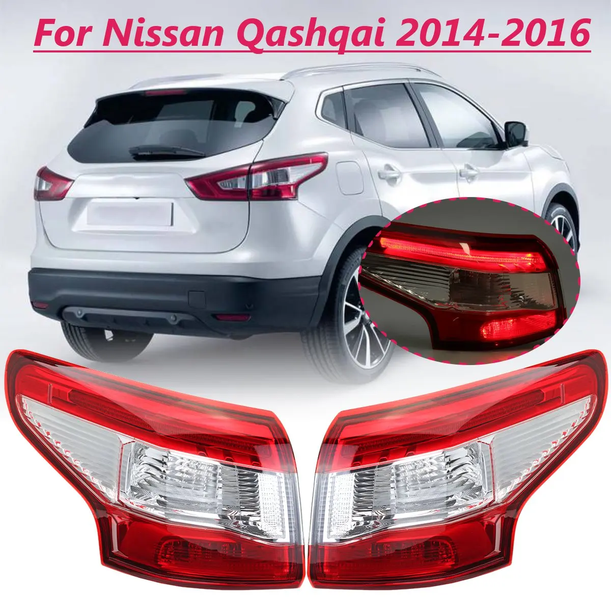 Левый/правый светодиодный задний фонарь стоп светильник с ремнем для Nissan Qashqai 2014