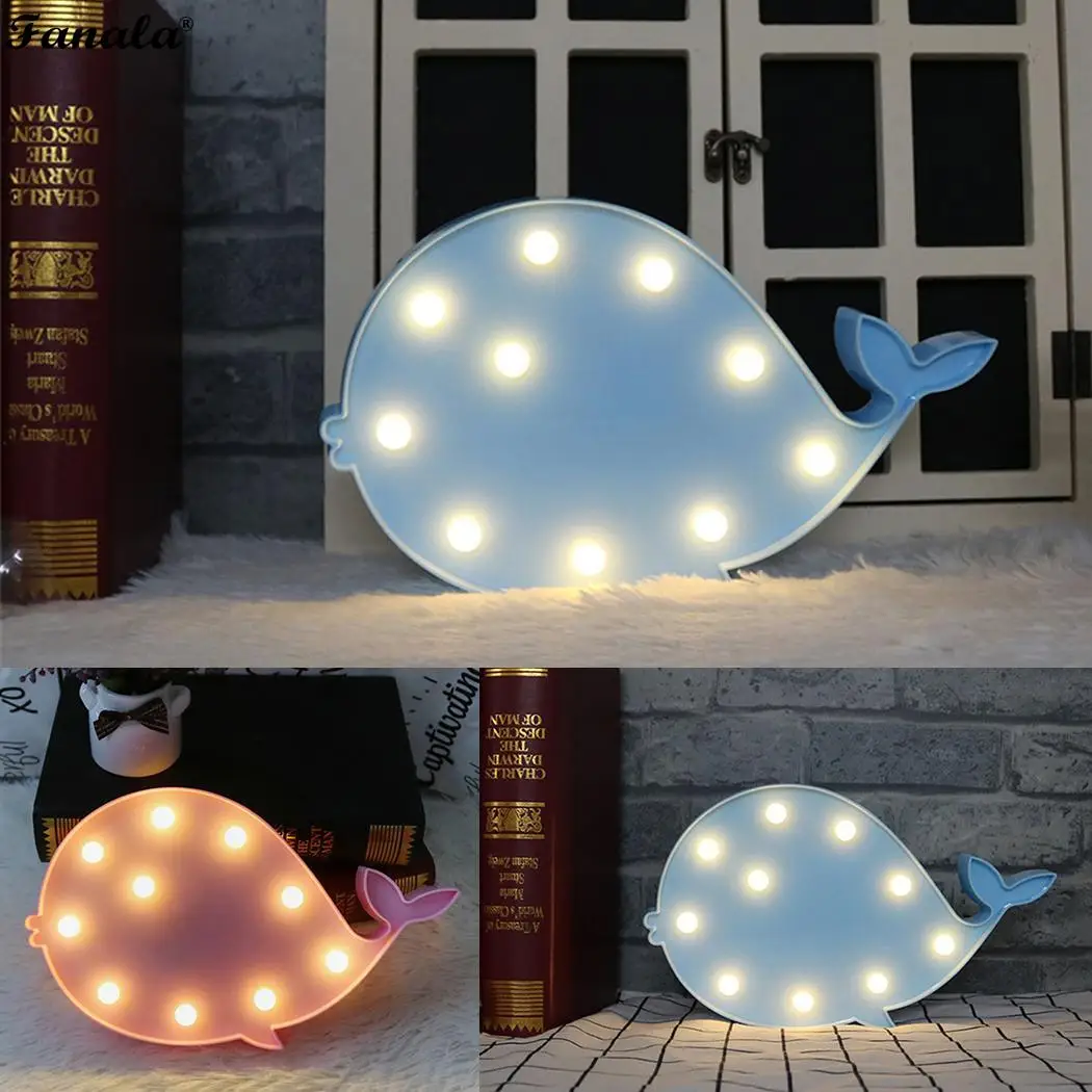 LED ночник Романтический Дельфин Форма настенный светильник домашний декор стола