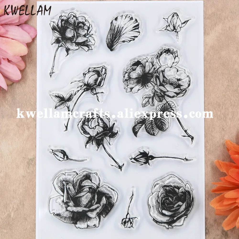 Rose Flowers Scrapbook DIY photo cards rubber stamp clear transparent 11x16cm KW8122802 | Дом и сад